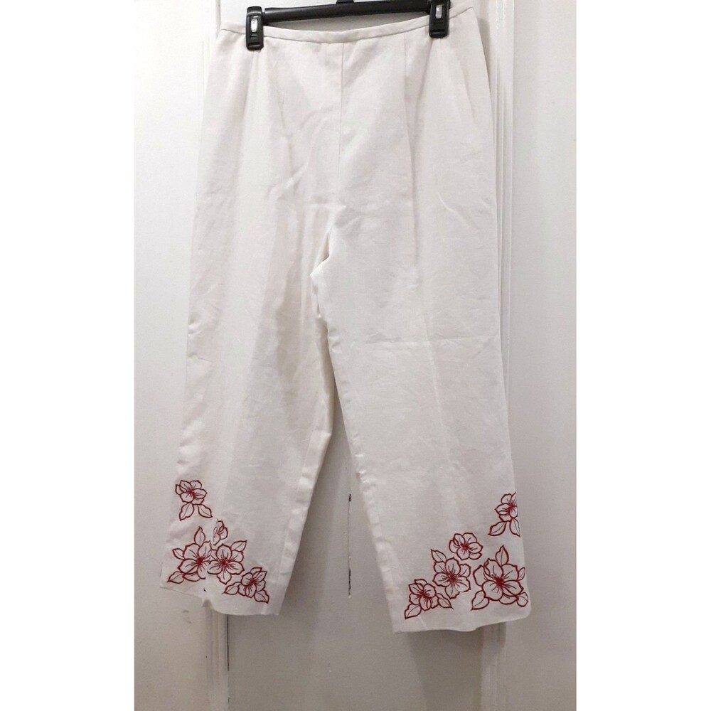 Vintage Linen Blend Capri Pants Crop SZ 12 Plaza Collection Grannycore Y2K Lagen